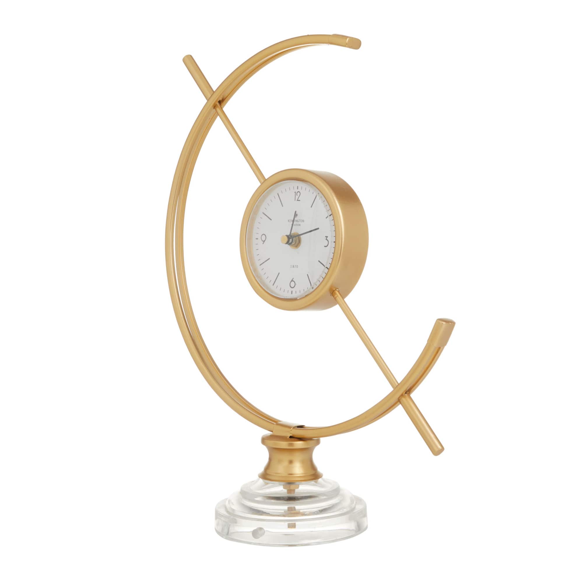 Gold Iron Modern Clock, 16" x 13" x 5"